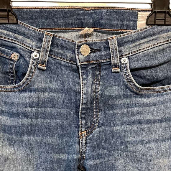 Rag & Bone Dale Medium Wash Raw Edge Release Hem Ankle Skinny Jeans - Picture 9 of 9